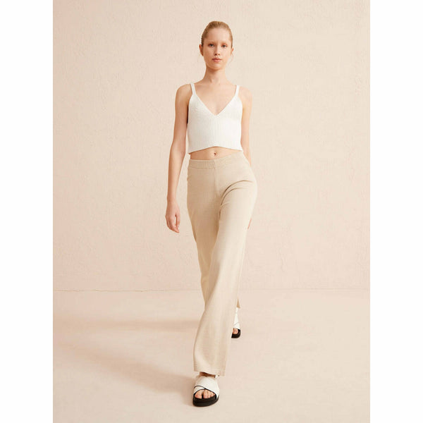 Cotton Elastic Waist Regular Fit Knitwear Trousers