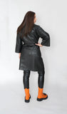 Silva Vegan Leather Coat, Black