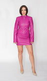 Cassia Vegan Leather Jacket, Fuschia